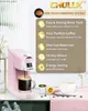 Coffee Makers Single service coffee machine with K-cup and ground coffee pink mini single cup coffee machine with one touch function Y240403
