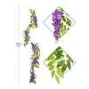 1.8m konstgjorda wisteria blommor girlandblommor vinrankor silk hängande blomma för hem trädgård utomhus ceremoni bröllop båge blommig dekoration grossist