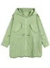 Women's Trench Coats SuperAen Zipper Hooded Thin Windbreaker 2024 Spring Loose Casual Solid Long Sunscreen Coat Women