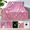 Blankets Blanket Glow In The Dark Soft Comfortable Touch Star Pattern Pink Fleece Home Supplies