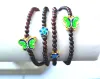 Bracelets qingmos Bracelet de granada natural para mulheres com contas azuis e pulseira de granada de alta qualidade de 34 mm de alta qualidade de jóias finas 27 "