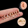 Stud -oorbellen 2 stks 16G Piercing voor dames trend sieraden oor manchetten roestvrijstalen vlinder tieners