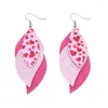 Hoop Earrings 12 Pairs Valentine's Day Peach Heart Red Lip Multi-Layered Artificial Leather S-Shaped Temperament