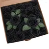 Decorative Flowers 25PCS Boxed Rose Artificial 8cm PE Foam Wedding Mothers Day Valentines Gifts Home Party Decoration