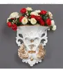 Vases European Wall Hanging Resin Vase Artificial Flower Decoration Creative Background Couple Swan Mural Accessories Craft Decor