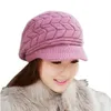 Visors Fashion Women Hat Knitted Hats Cap Autumn Winter Ear Warmer Skullies Caps Ski Snow Crochet Bonnet Solid Color