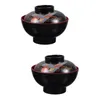 Bowls Miso Bowl Small Soup Rice Japanese Container Exquisite Compact Lid Lidded Serving Plastic Salad