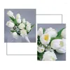 Decoratieve bloemen Rose Calla Lily Bride Artificial Bridal Bouquet for Wedding Ceremony Anniversary