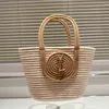 Верхняя ручка Rive Gauche Raffias Tote Bag Women Man Luxury Icare Beach Sudbag Masday Designer Shopper Сумка Сумка летние переплетение вязание крючком крючко