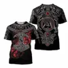 T-shirts masculins 2022 Été Nouveau homme viking 3dt chemise imprimé Craze T-shirt punk harajuku mens top 2443