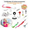 Boîtes 246pcs / boîtes Accessoires de pêche Kit, y compris les crochets de pêche, Swivels Snap Sinker Weight Temps de pêche Terminal