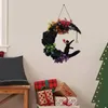 Decorative Flowers Christmas Wreath Moon With Rose Bell Pendant Hanging Door Wall Decorations For Front Decor