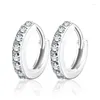 Stud Earrings Classic Female 925 Silver Needle Single Row Zircon Small For Women Dazzling Crystal Statement Bijoux Jewelry