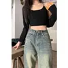 Women's Jeans XPQBB Vintage Wide Leg For Women Streetwear High Waist Loose Straight Denim Pants Female 2024 Spring Wild Casual Trousers