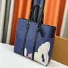 Borsa a mano da uomo Designer Flame Blue Nuova moda SAC PLAT 24 ore Borsa a tracolla a tracolla di lusso casual di grande capacità Borsa di alta qualità A