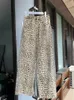 Jeans stampati leopardati per donne y2k americano di lusso retrò streetwear sciolto in stile coreano dritto gamba larga oversize Y240403