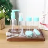 5pc/set travel mini makeup化粧品クリームポットボトルプラスチック透明な空のメイクアップコンテナボトルトラベルアクセサリー化粧品フェイスクリームポット