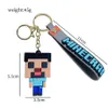 8 Designs Anime Game My World PVC Rubber Silicone keychain Cartoon World Mini Figure Doll Keychains Car Pendant Key Chains