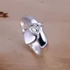 2PCS Wedding Rings Wholesale jewelry silver color heart lock ring Charms fashion for women wedding engagement Ring hot gift JSHR133