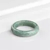 Cluster Rings 6.5mm Wide Natural Green Jadeite Charm Lucky Ring For Woman Man's Gift With Certificate Luxury Jade Lover's Vintage Jewelry