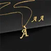 Pendant Necklaces A-Z 26 charm Initial Necklace And Stud Earrings Jewelry Sets Alphabet Pendant Chain Letter mom Gifts Drop Shipping