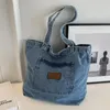 Sznurka dla kobiet na ramionach luksusowy projektant denim denim tote stałe kolorowe sprzęgło pod pachami prosty kupujący torebka samica