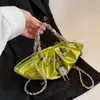 Hobo Luxury Designer Handväska Silk Folds Chain Shoulder Bag Dumpling Shape Crossbody Påsar och handväska Totes Ladies Messenger