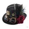 Beretten coole bowlers hoed steampunks bril man vrouwen unisex rollenspel hoofddeksel