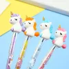 Pencils 20Pcs/Lot Kawaii Cartoon Unicorn Block Pencils Student School Stationery Kawaii Kids Writing Supplies Sharpening Free Pencil Pen