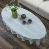 Oval Cotton and Linen Tablecloth Tea Table Striped Lace Coffee Cloth Modern Nordic Cover Decoration 240322