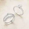 Klusterringar Newshe Wedding Rings for Women Engagement Ring Enhancer Band Bridal Set 925 Silver 1,8ct CZ Fine Jewelry BR0910 L240402