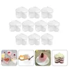 Disposable Cups Straws 10pcs 150ml Pudding Cup Heart Shaped Plastic Ice Cream Dessert Jelly Appetizer Food Container Bowls Trifle Bowl