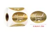 500PcsRoll 38MM Gold Foil Thank You Stickers For Seal Labels 1 Inch Gift Packaging Birthday Party Offer Stationery5721161
