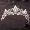 Klipy do włosów luksusowe kryształowe tiary i korony Rhinestone Prom Diodem Crown for Women Bridal Wedding Akcesoria Biżuteria Tiara Prezent