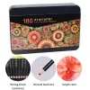 Stencils Brutfuner 72/120/180 Color Professional Oil Color Pencils Tin Box Set Wood Sketching Colored Pencil for School Art Supplies