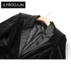 Costumes pour femmes automne hiver femmes noir moelleux plume Patchwork mode classique velours Blazer qualité vestes pour 2024
