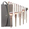 15pcs Champagne Gold Makeup Brush Set Ferbrow Full 240403