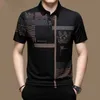 Camisetas masculinas camisa pólo masculino negócio casual de verão tops tops button de impressão de impressão camisetas de pólo pólo