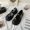 Chaussures occasionnelles Lolita Harajuku Taille 35-40 Japonais Femmes E Girl Cosplay Costumes Plateforme Chunky Black Étudiant Mary Jane
