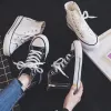 Laarzen nieuwe aankomst vrouwen verborgen hielplatform wedge canvas schoenen buiten witte zwarte mode meisjes wig sneakers 6 cm