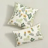 Pillow Sofa Covers Plant Flowers Cotton Embroidery Dragonfly 45x45cm