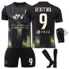 Jersey Jersey Jeddah Saudi United Taille à l'extérieur Benzema Jersey set pour les adultes et les enfants