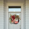 Fleurs décoratives de la porte de Noël de la couronne de Noël escaliers avant 45 cm foyer rouge