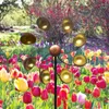 Garden Decorations 66cm Outdoor Windmill Decoration Iron Rotating Wind Yard Decor Mental Ground Stake