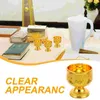 قش يمكن التخلص منه قش 6 أجهزة كمبيوتر منزلية ديكور تلطيخ وعاء S Glass Home Seconicate Cup Cup Buddhism Pp Displative