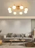 Taklampor log restaurang ljuskrona modernt ljus lyxmjölk vita glas lampor japanska vardagsrum sovrum dekorativ