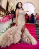Party Dresses Fabulous Beaded Asymmetrical Long Maxi Gowns Luxury Crystal African Prom With Ruffles Tulle Bottom Aso Ebi