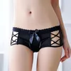 Women's Panties Women Sexy Boyshort Pouch Underwear Sheer Mesh Hollow Smooth Thongs Female Lingerie Bow Tie Comfortable Transparent