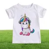 Mode mignon vestiges pour les filles Unicorn Tops Rainbow Horse Girls Tshirt Cartoon Baby Boyround Cou Nouvel Enfants039S Shirt6287601