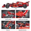 1200PCSハイテクフォーミュラカー023005レッドF1ビルディングブロックスポーツレーシングカースーパーモデルキットブリックおもちゃの男の子ギフト